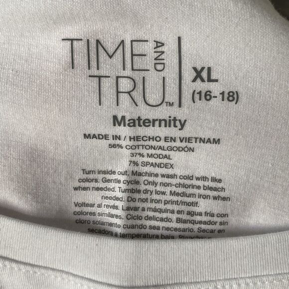 Maternity Shirt Women's XL White Pink Heart Mama Graphic Tee Pregnancy Baby NEW - Picture 4 of 4